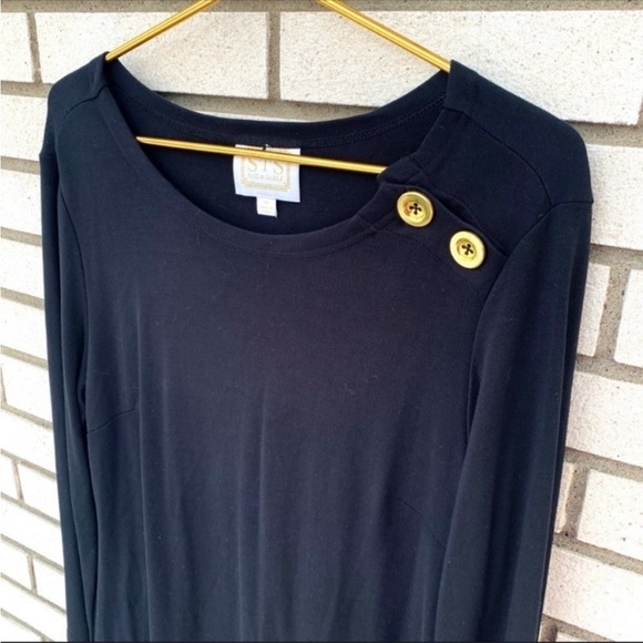 Sail To Sable Black Long Sleeve Shift Dress - Picture 2 of 7